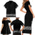 Mexican Trajes Charros Costume Family Matching Short Sleeve Bodycon Dress and Hawaiian Shirt