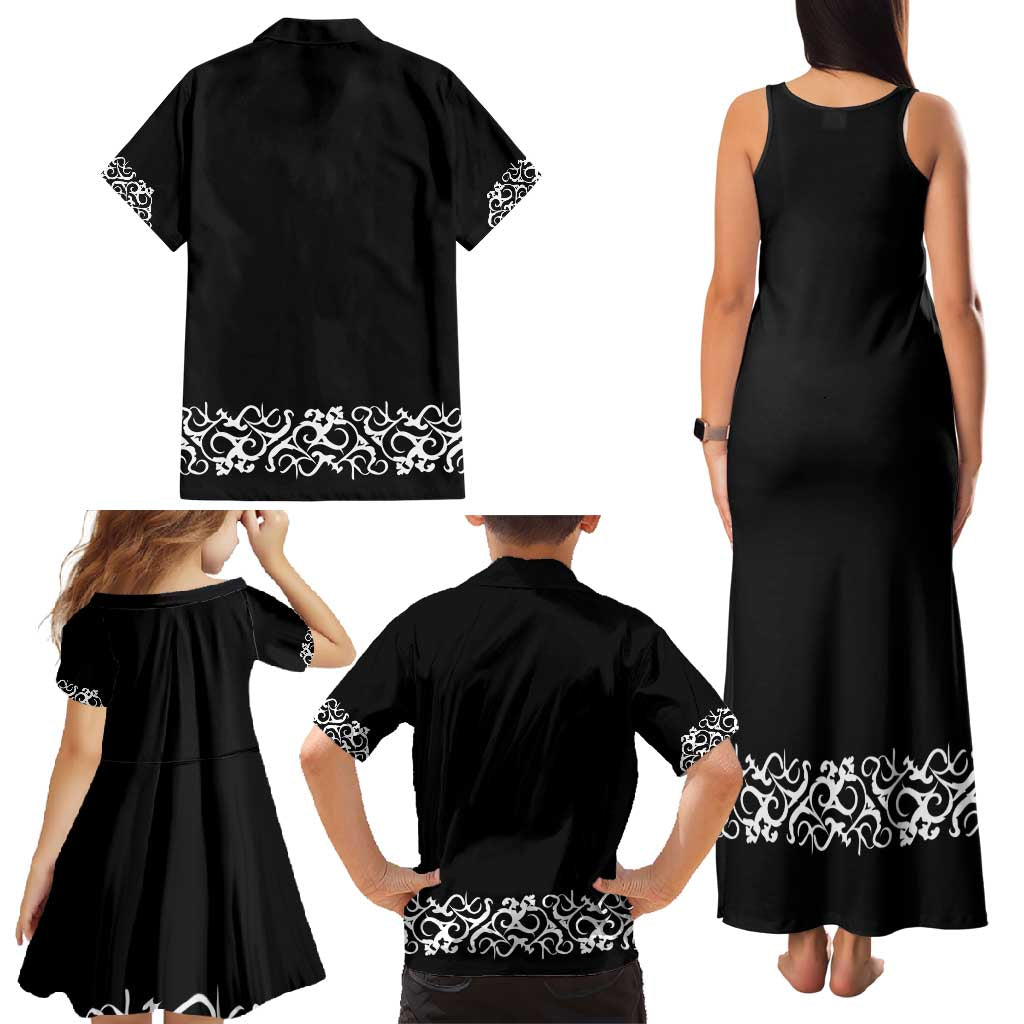 Mexican Trajes Charros Costume Family Matching Tank Maxi Dress and Hawaiian Shirt
