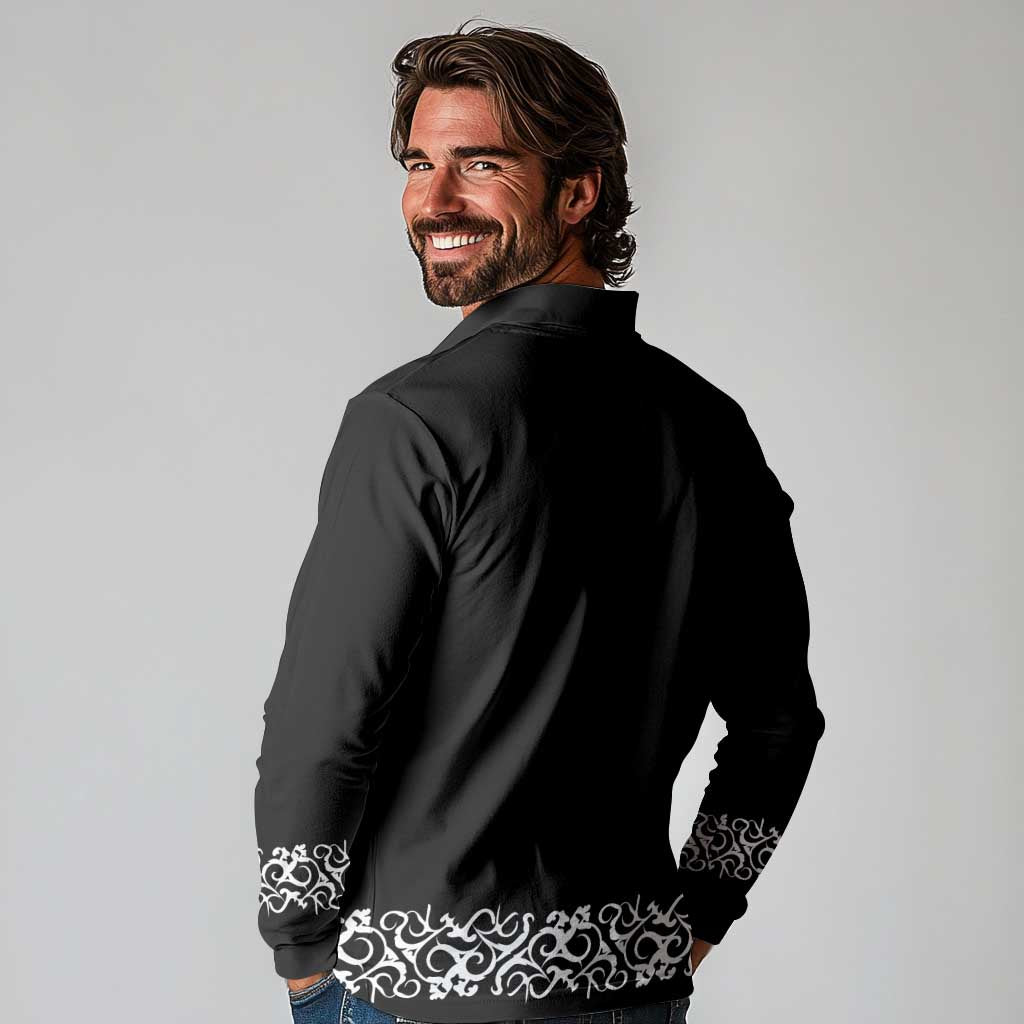 Mexican Trajes Charros Costume Long Sleeve Polo Shirt