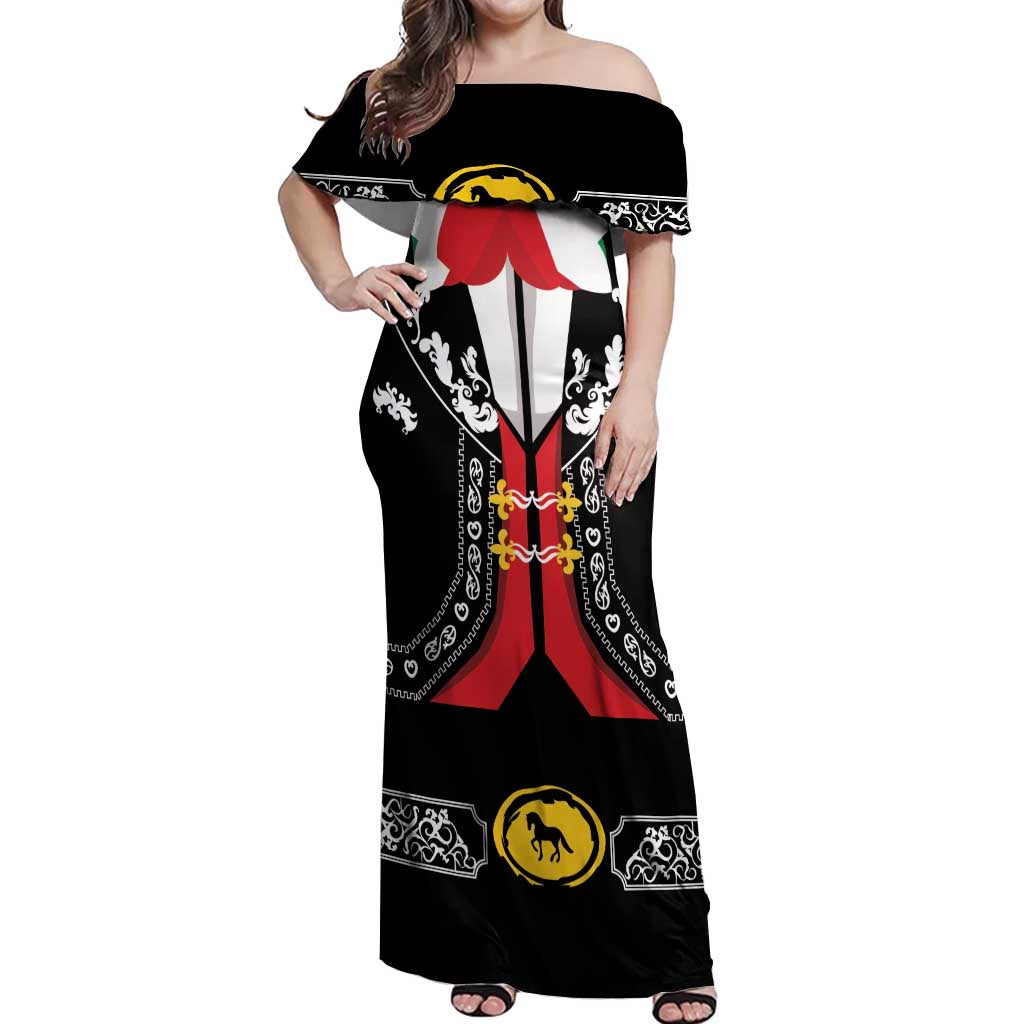 Mexican Trajes Charros Costume Off Shoulder Maxi Dress