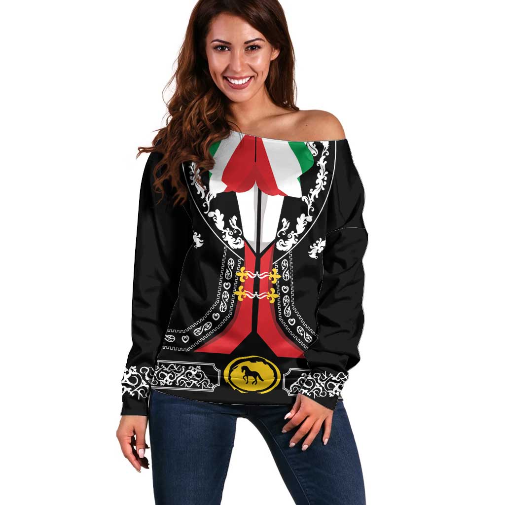 Mexican Trajes Charros Costume Off Shoulder Sweater