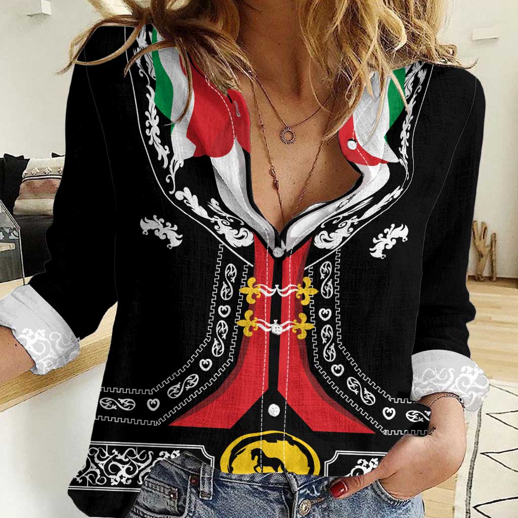 Mexican Trajes Charros Costume Women Casual Shirt