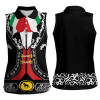 Mexican Trajes Charros Costume Women Sleeveless Polo Shirt