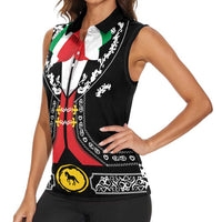 Mexican Trajes Charros Costume Women Sleeveless Polo Shirt