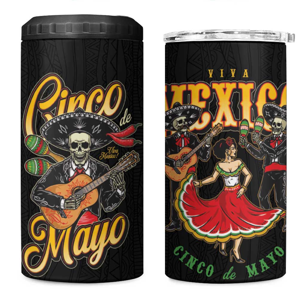 Mexico Cinco de Mayo 4 in 1 Can Cooler Tumbler El Dia de la Batalla de Puebla