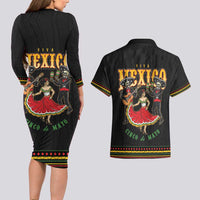 Mexico Cinco de Mayo Couples Matching Long Sleeve Bodycon Dress and Hawaiian Shirt El Dia de la Batalla de Puebla