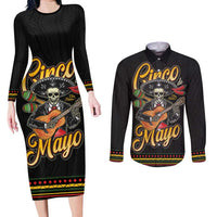Mexico Cinco de Mayo Couples Matching Long Sleeve Bodycon Dress and Long Sleeve Button Shirt El Dia de la Batalla de Puebla