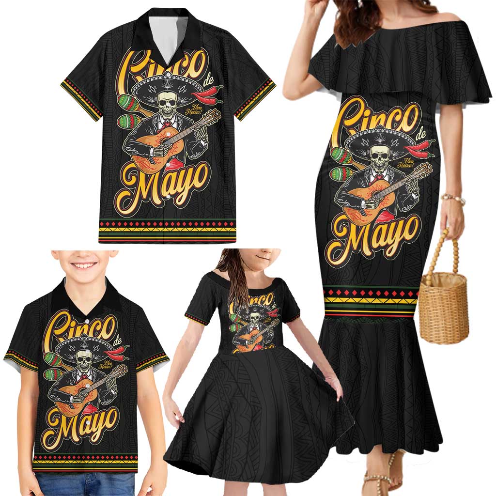 Mexico Cinco de Mayo Family Matching Mermaid Dress and Hawaiian Shirt El Dia de la Batalla de Puebla