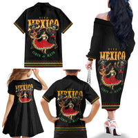 Mexico Cinco de Mayo Family Matching Off The Shoulder Long Sleeve Dress and Hawaiian Shirt El Dia de la Batalla de Puebla