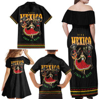 Mexico Cinco de Mayo Family Matching Off Shoulder Maxi Dress and Hawaiian Shirt El Dia de la Batalla de Puebla