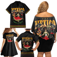 Mexico Cinco de Mayo Family Matching Off Shoulder Short Dress and Hawaiian Shirt El Dia de la Batalla de Puebla