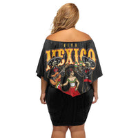 Mexico Cinco de Mayo Family Matching Off Shoulder Short Dress and Hawaiian Shirt El Dia de la Batalla de Puebla