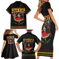 Mexico Cinco de Mayo Family Matching Short Sleeve Bodycon Dress and Hawaiian Shirt El Dia de la Batalla de Puebla