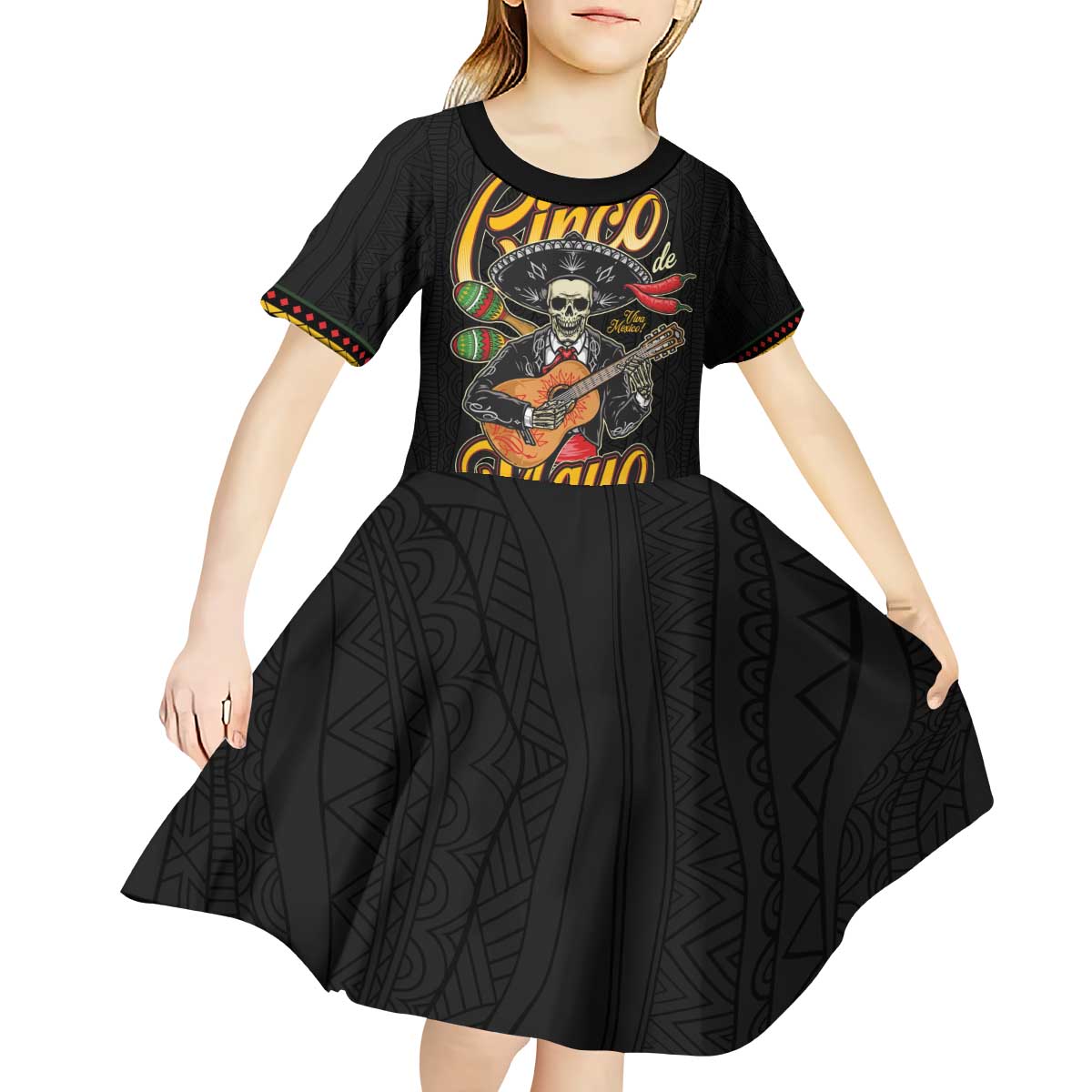 Mexico Cinco de Mayo Kid Short Sleeve Dress El Dia de la Batalla de Puebla