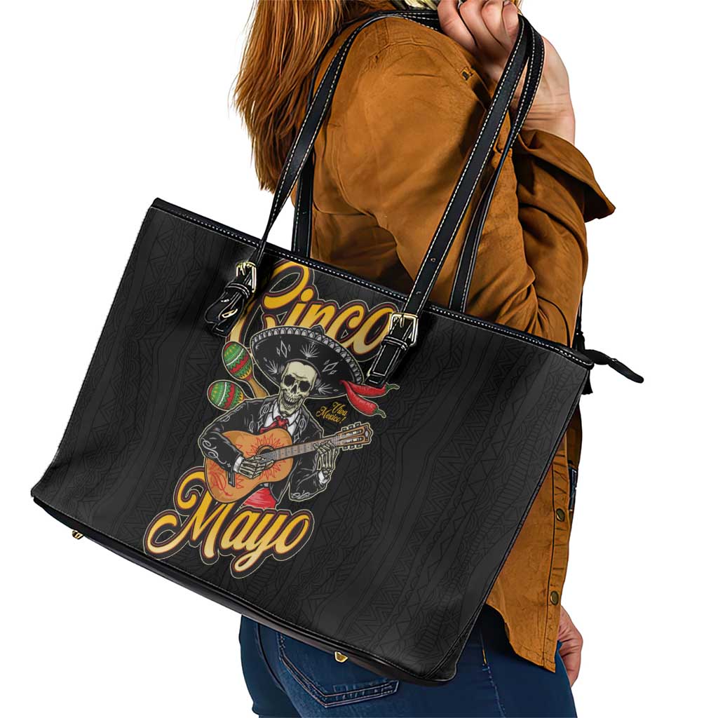 Mexico Cinco de Mayo Leather Tote Bag El Dia de la Batalla de Puebla