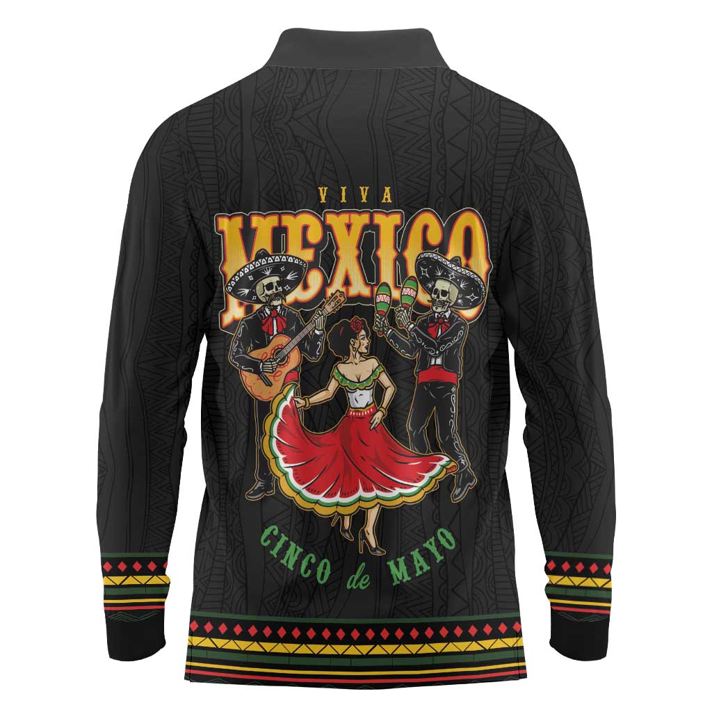 Mexico Cinco de Mayo Long Sleeve Polo Shirt El Dia de la Batalla de Puebla