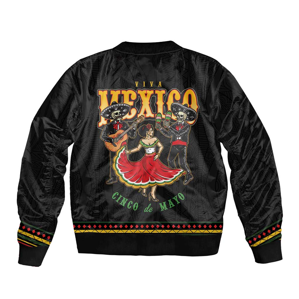 Mexico Cinco de Mayo Sleeve Zip Bomber Jacket El Dia de la Batalla de Puebla
