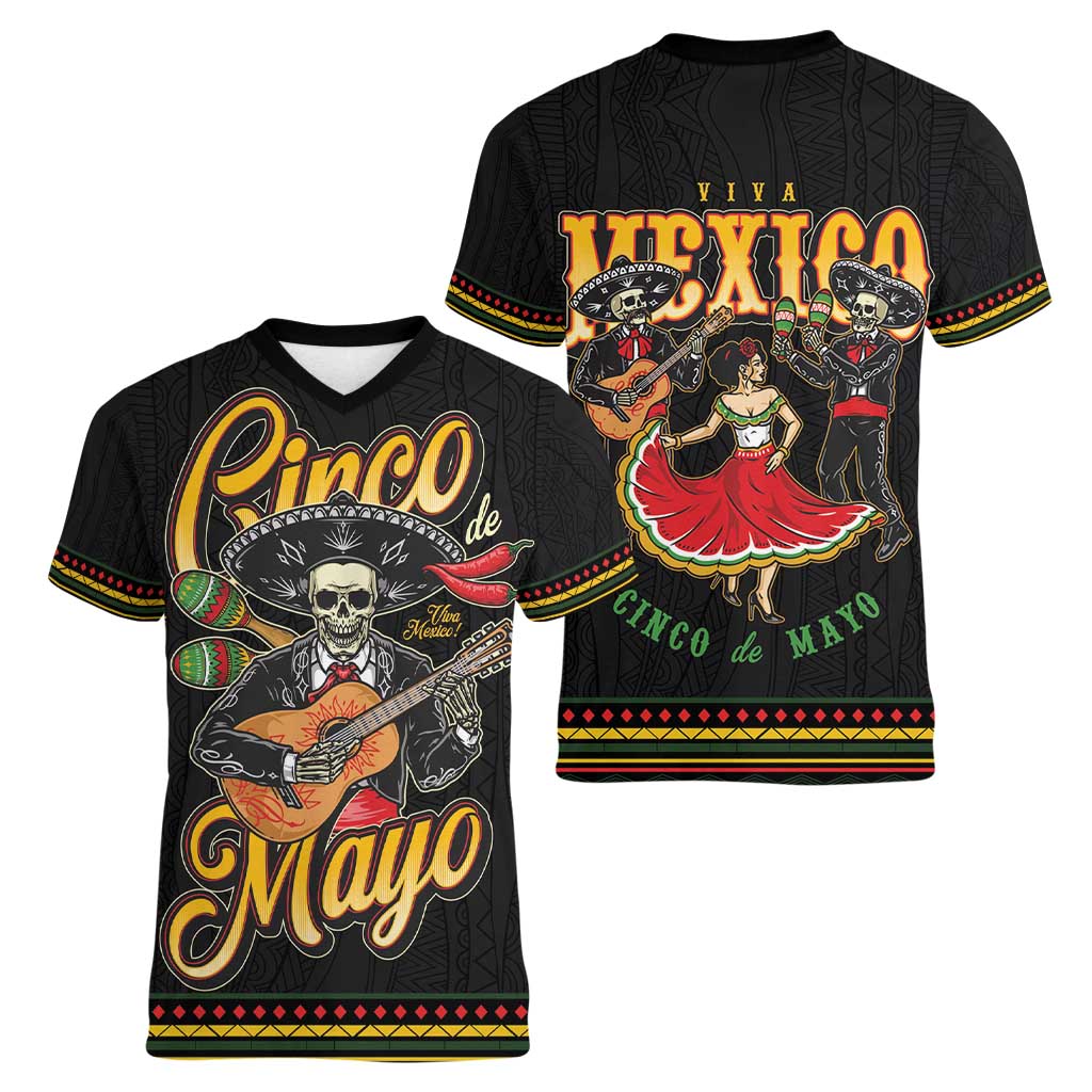 Mexico Cinco de Mayo Women V-Neck T-Shirt El Dia de la Batalla de Puebla