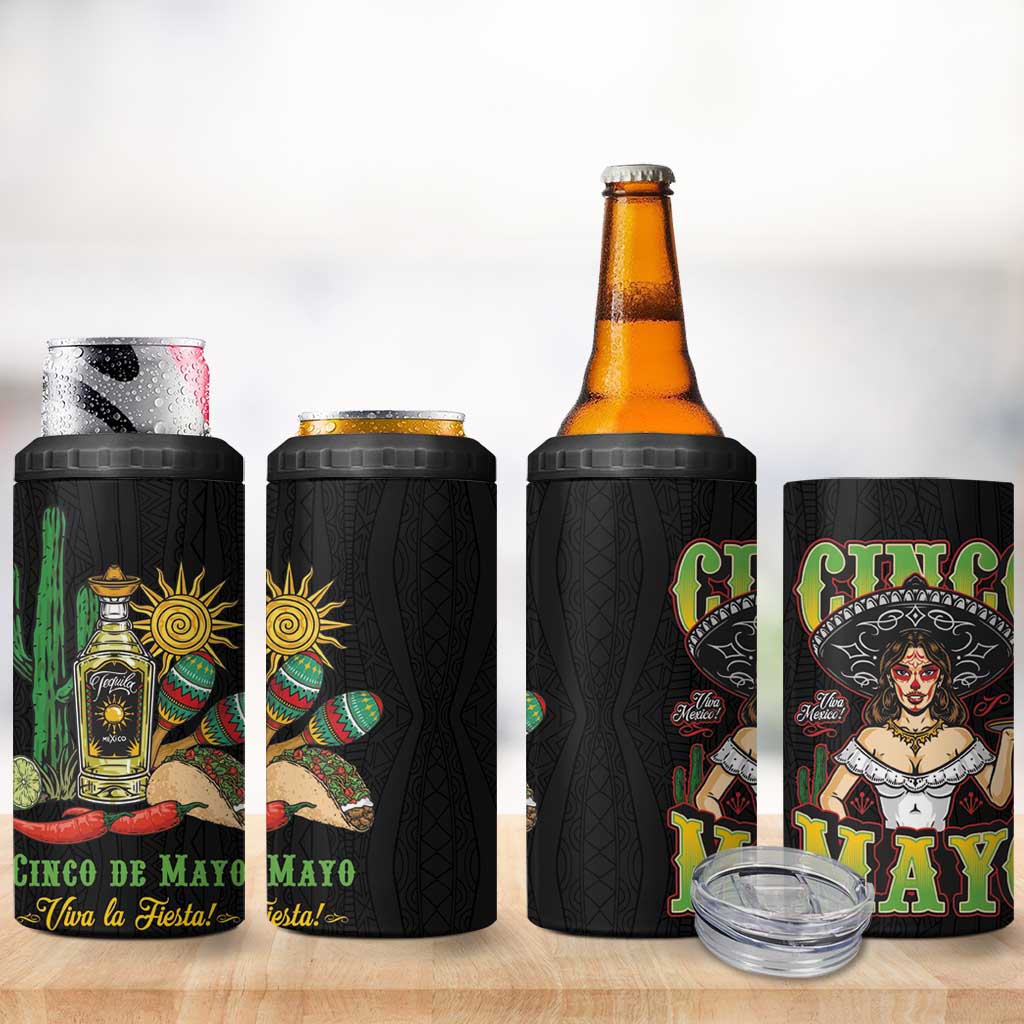 Mexico Cinco de Mayo 4 in 1 Can Cooler Tumbler Viva la Fiesta!