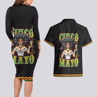 Mexico Cinco de Mayo Couples Matching Long Sleeve Bodycon Dress and Hawaiian Shirt Viva la Fiesta!