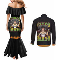 Mexico Cinco de Mayo Couples Matching Mermaid Dress and Long Sleeve Button Shirt Viva la Fiesta!