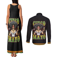 Mexico Cinco de Mayo Couples Matching Tank Maxi Dress and Long Sleeve Button Shirt Viva la Fiesta!