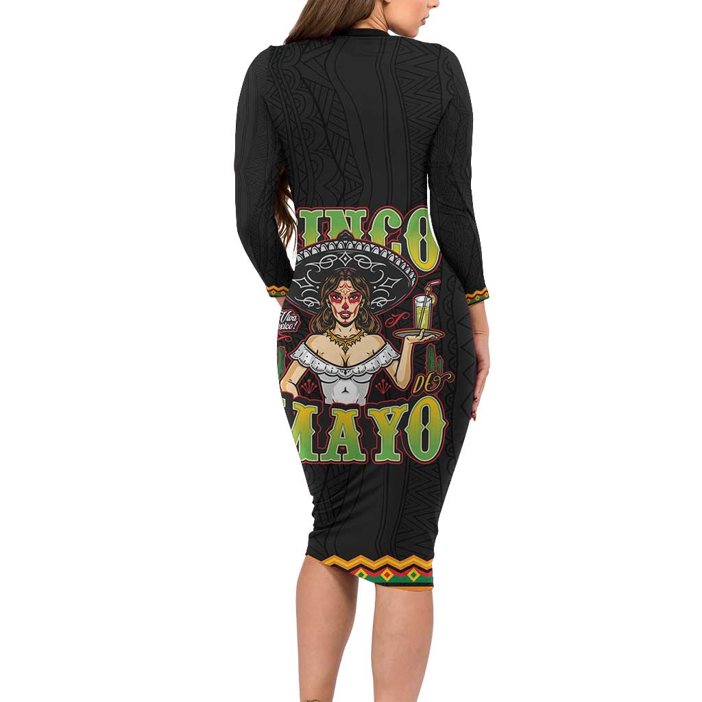 Mexico Cinco de Mayo Family Matching Long Sleeve Bodycon Dress and Hawaiian Shirt Viva la Fiesta!
