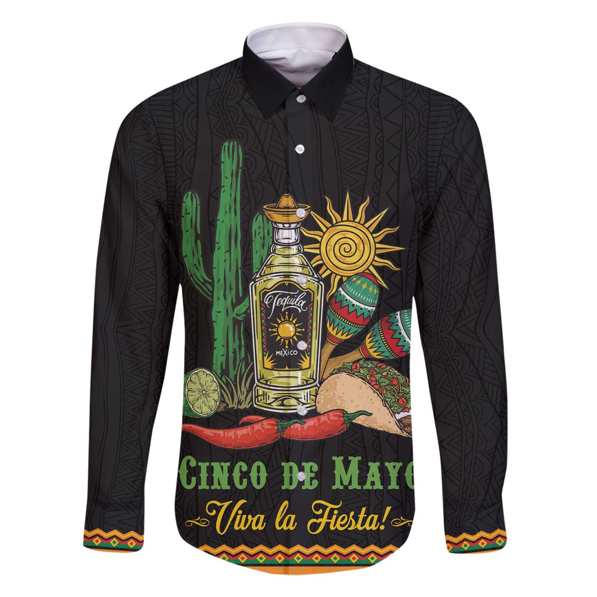 Mexico Cinco de Mayo Family Matching Off The Shoulder Long Sleeve Dress and Hawaiian Shirt Viva la Fiesta!