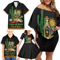 Mexico Cinco de Mayo Family Matching Off Shoulder Short Dress and Hawaiian Shirt Viva la Fiesta!
