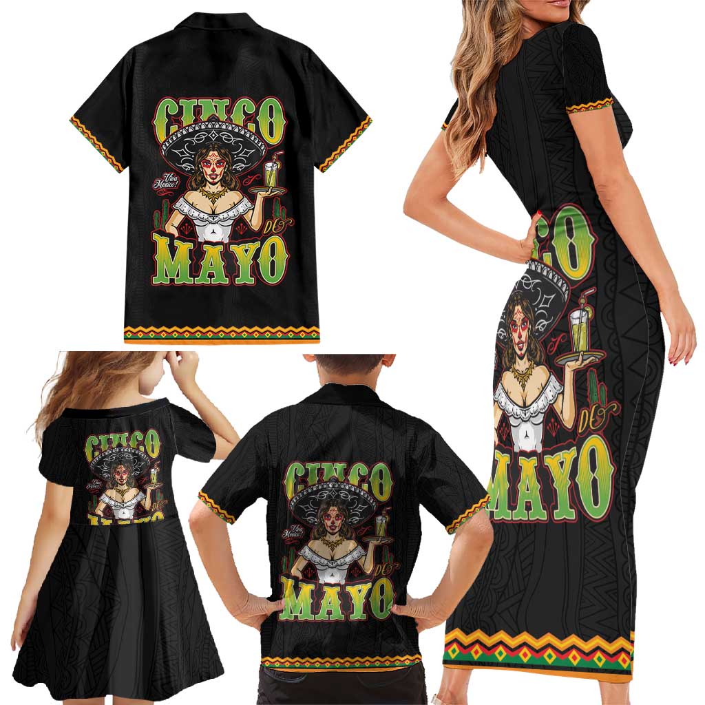 Mexico Cinco de Mayo Family Matching Short Sleeve Bodycon Dress and Hawaiian Shirt Viva la Fiesta!