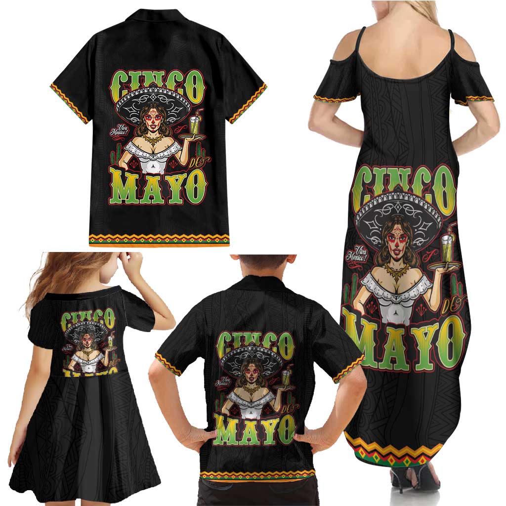 Mexico Cinco de Mayo Family Matching Summer Maxi Dress and Hawaiian Shirt Viva la Fiesta!