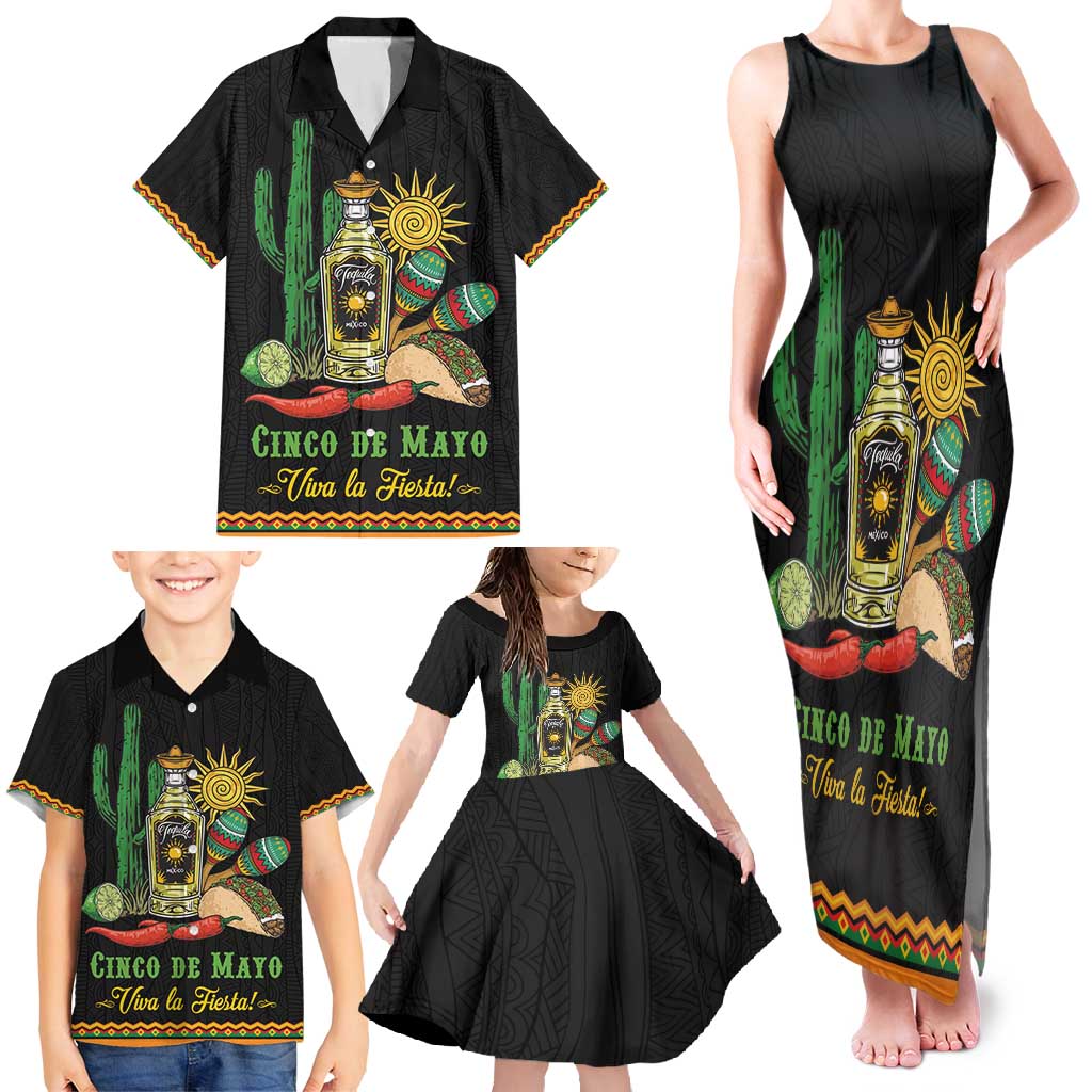 Mexico Cinco de Mayo Family Matching Tank Maxi Dress and Hawaiian Shirt Viva la Fiesta!