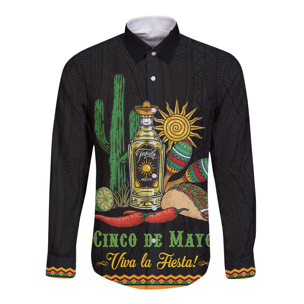 Mexico Cinco de Mayo Long Sleeve Button Shirt Viva la Fiesta!