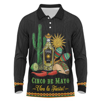 Mexico Cinco de Mayo Long Sleeve Polo Shirt Viva la Fiesta!