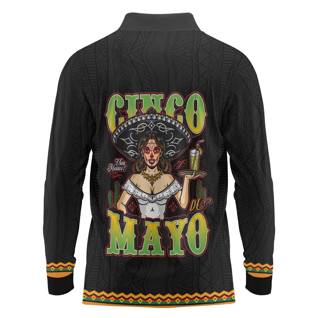 Mexico Cinco de Mayo Long Sleeve Polo Shirt Viva la Fiesta!