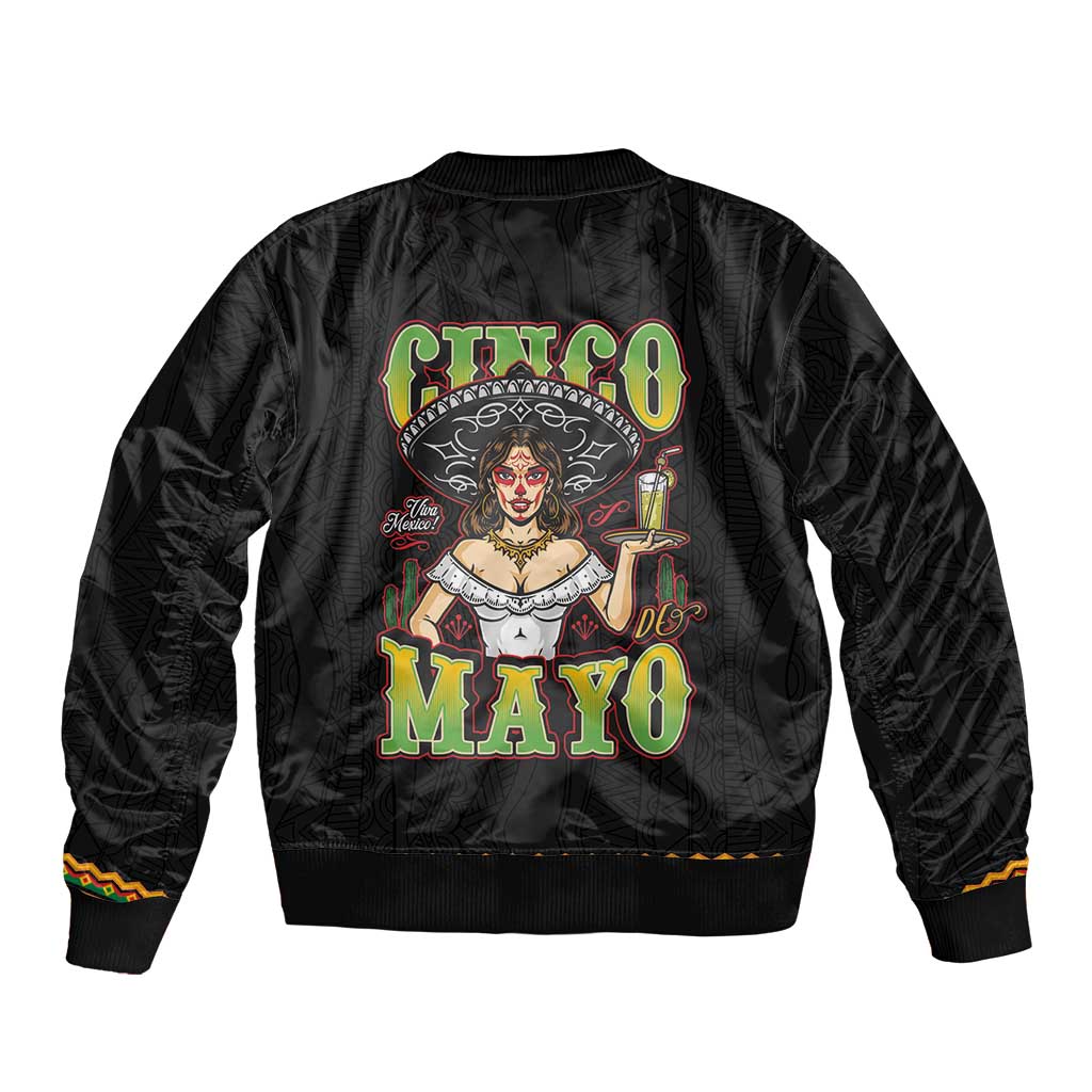 Mexico Cinco de Mayo Sleeve Zip Bomber Jacket Viva la Fiesta!