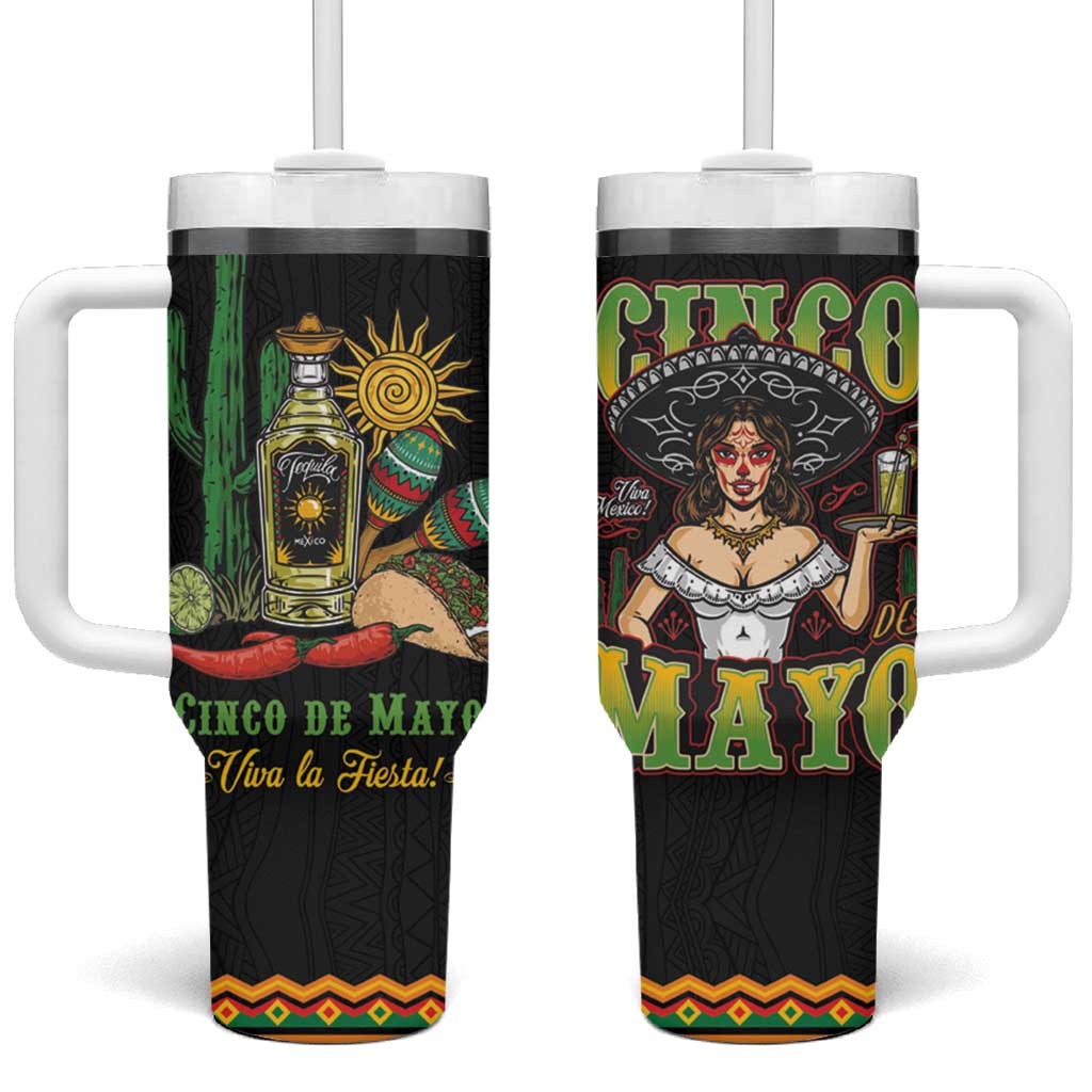 Mexico Cinco de Mayo Tumbler With Handle Viva la Fiesta!