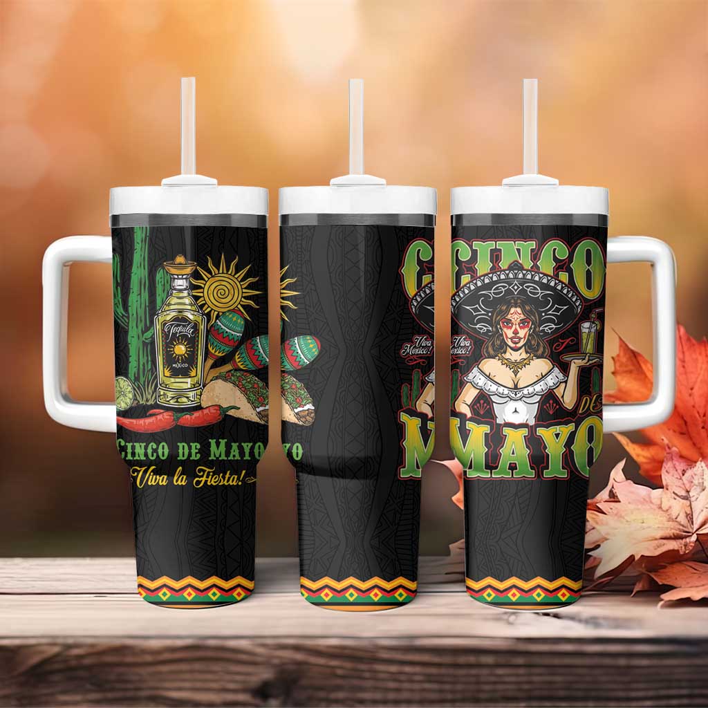 Mexico Cinco de Mayo Tumbler With Handle Viva la Fiesta!