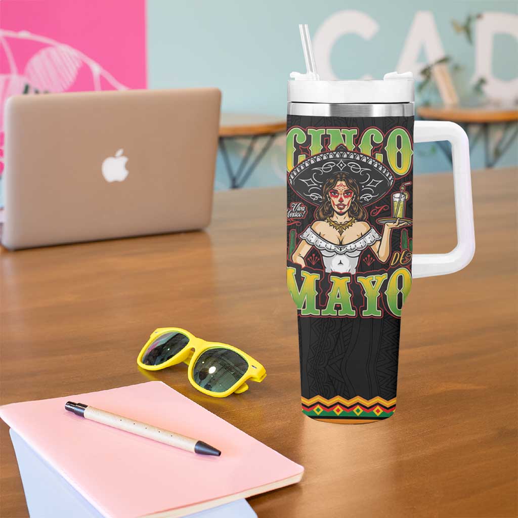Mexico Cinco de Mayo Tumbler With Handle Viva la Fiesta!