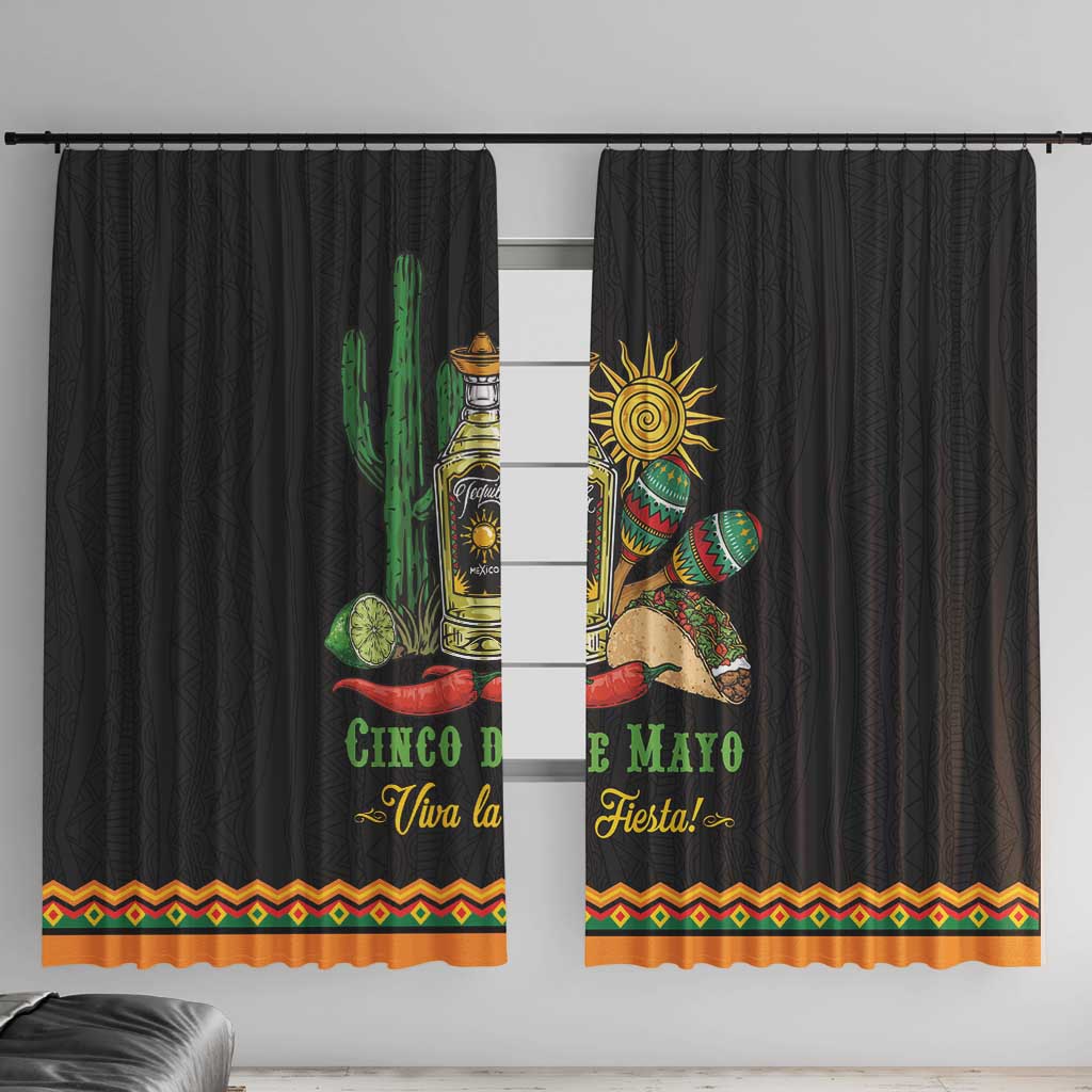 Mexico Cinco de Mayo Window Curtain Viva la Fiesta!