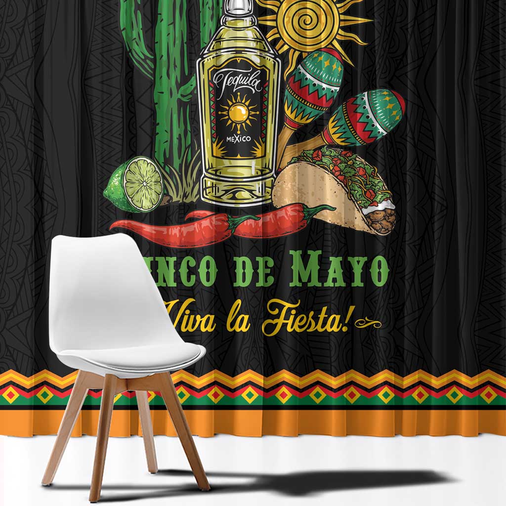 Mexico Cinco de Mayo Window Curtain Viva la Fiesta!