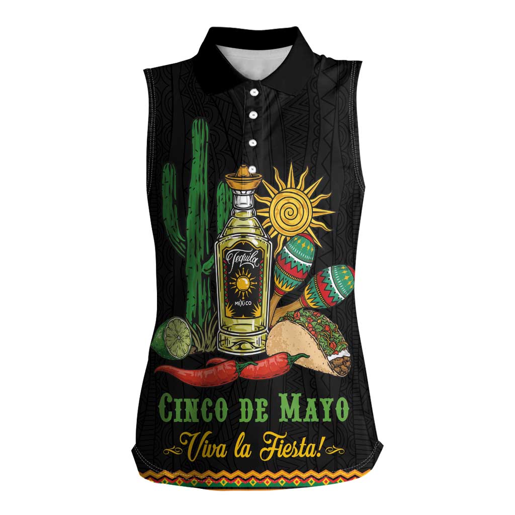 Mexico Cinco de Mayo Women Sleeveless Polo Shirt Viva la Fiesta!