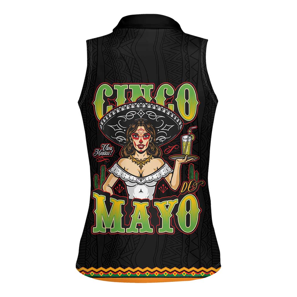 Mexico Cinco de Mayo Women Sleeveless Polo Shirt Viva la Fiesta!