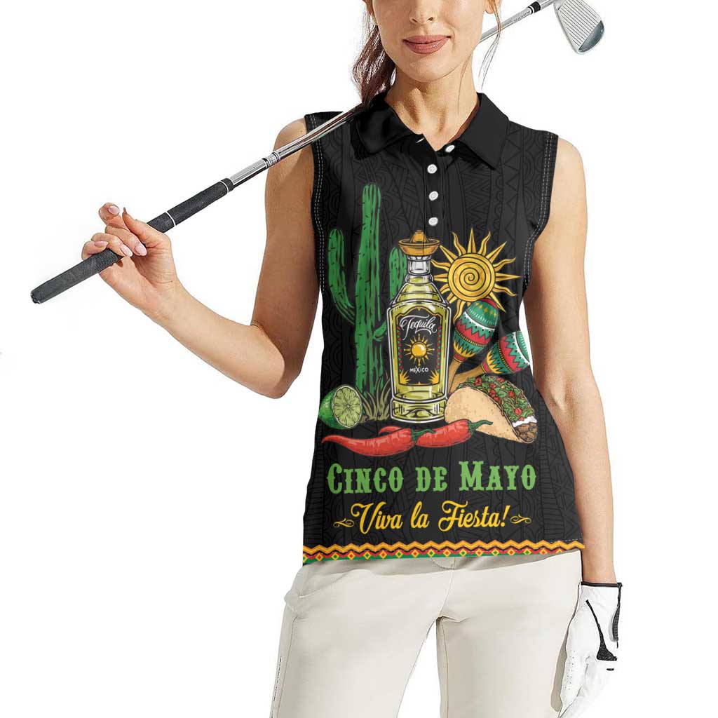 Mexico Cinco de Mayo Women Sleeveless Polo Shirt Viva la Fiesta!