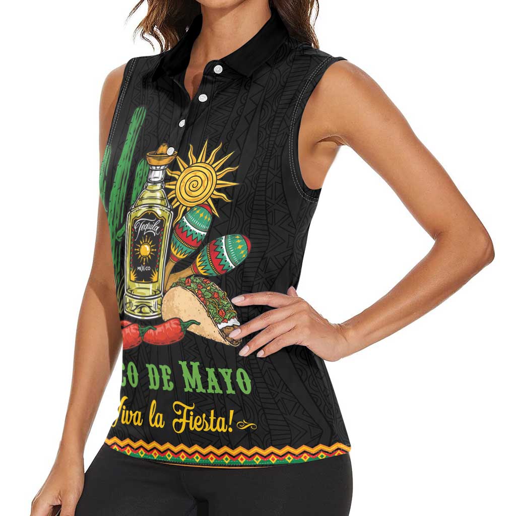 Mexico Cinco de Mayo Women Sleeveless Polo Shirt Viva la Fiesta!