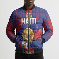 Custom Haiti Football 2026 Bomber Puffer Jacket Les Grenadiers Voodoo Veve Pride