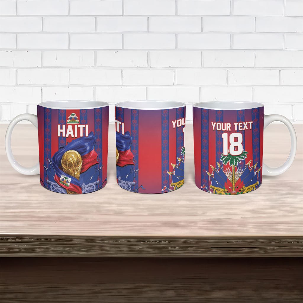 Custom Haiti Football 2026 Ceramic Mug Les Grenadiers Voodoo Veve Pride