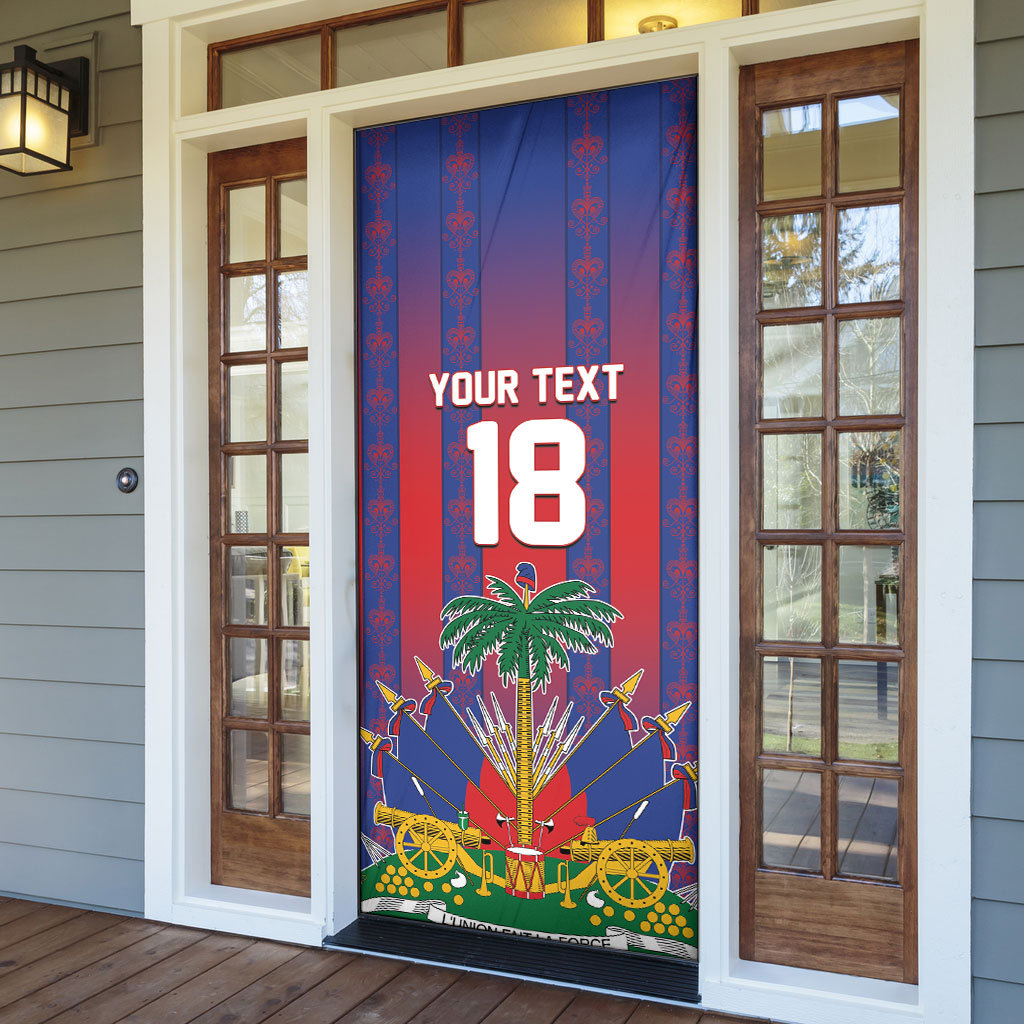 Custom Haiti Football 2026 Door Cover Les Grenadiers Voodoo Veve Pride