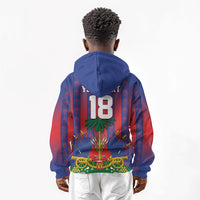 Custom Haiti Football 2026 Kid Hoodie Les Grenadiers Voodoo Veve Pride