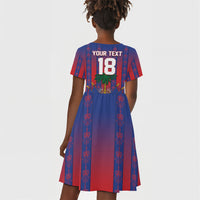 Custom Haiti Football 2026 Kid Short Sleeve Dress Les Grenadiers Voodoo Veve Pride